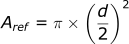 A = pi * (d / 2)^2